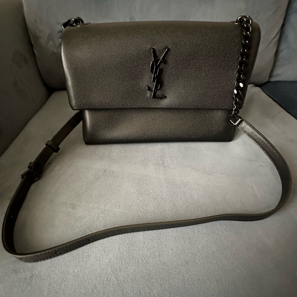 YVES SAINT LAURENT Black Leather Bag West Hollywood NWT Medium AUTHENTIC YSL